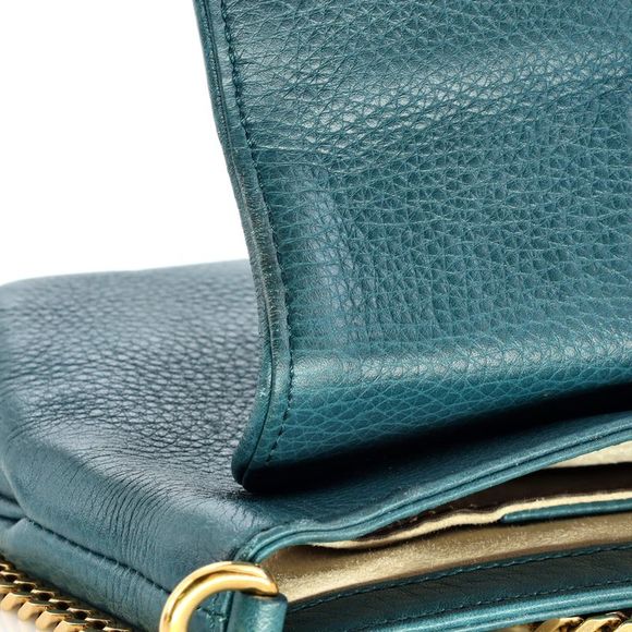 Gucci 1973 Chain Shoulder Bag Leather Small Blue - Picture 6 of 10